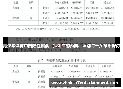 青少年体育中的隐性挑战：抑郁症的预防、识别与干预策略探讨
